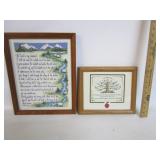 Needle Point Picture W/Home Decor Pic