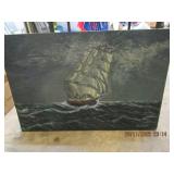Oil On Canvas Ship 24'x36' Oil On Canvas Ship 24'x36'