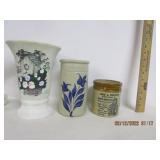Crocks W/Ceramic Vase Crocks W/Ceramic Vase
