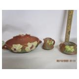 Roseville Pottery Serv Bowl w/Sugar,Creamer Roseville Pottery Serv Bowl w/Sugar,Creamer
