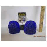 Blenko Colbalt Book Ends Blenko Colbalt Book Ends