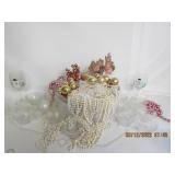 Christmas Decor W/Punch Bowl Set