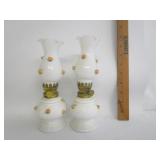 Mini White Glass Oil Lamps