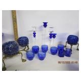 Colbalt Glass Candle Holders