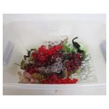 Plastic And Glass Grape Decor