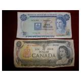 1973 Canada $1 & 1982 Bermuda $1