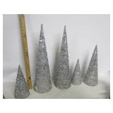Silver Toned Christmas Trees Metal