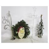 Ornament Hangers,Vtg Santa Wreath