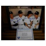 Dimaggio/Ford/Mantle/Martin Signed 8x10 w/Cert