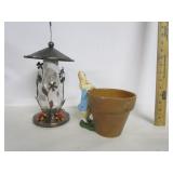 Bird Feeder W/Bunny Planter