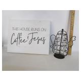 Kitchen Decor,K-Cup Coffee Pot,Sign