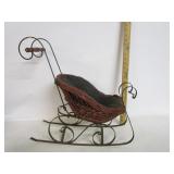 Metal And Wicker Sleigh