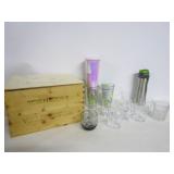 Wine Crate W/Beverage Glasses