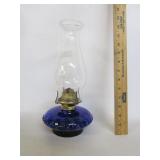 Colbalt Blue Glass Oil Lamp
