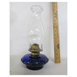 Colbalt Blue Glass Oil Lamp