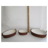 Casserol Dishes In Wicker Basket Servers