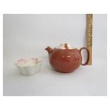 Vtg Teapot W/Dish