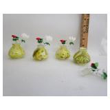 Hand Blown Swirl Glass Mini Vases