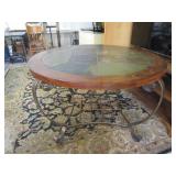 Dining Table Slate Look Top 48'Rx29.5'T Metal Base