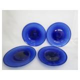 Blue Colbalt Glass Dinner Plates