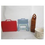 Vtg Samsonite Brief Case,Step Stool,Vtg Tea Rack