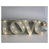 Love Metal Lighted Sign Works Miss One Bulb