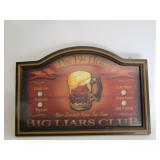 The 19th Hole Big Liars Club Wood Sign 24'x16'