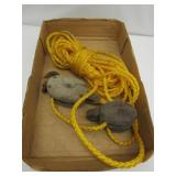 Vtg Pulley W/Rope Vtg Pulley W/Rope