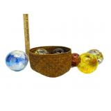 Home Decor Glass Balls W/Basket