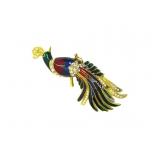 Large Costume Jewlery Peacock Broach 5.5'W
