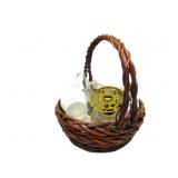 Basket Of Oil Lamp Globes