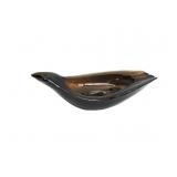 Mid Century Dark Glass Bird Ashtray Beak Has Chip