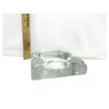 Mid Century Heavy Glass Ashtray