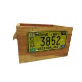 Wood Crate Box W/Maine License Plate 13'x16'