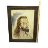 Vintage Oil Paint Of Jesus 29'x23' Vintage Oil Paint Of Jesus 29'x23'