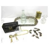 Vanity Mirror Tray,Decanters,Leaf Pendents Vanity Mirror Tray,Decanters,Leaf Pendents