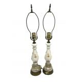 Western German Porceline Lamps 16'T Hand Painted Western German Porceline Lamps 16'T Hand Painted