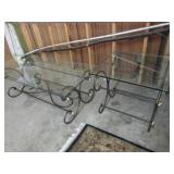 Glass Coffee Table W/End Table 4Ft Wx25' Glass Coffee Table W/End Table 4Ft Wx25'