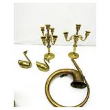 Brass Candle Holders,Duck,Horn Brass Candle Holders,Duck,Horn