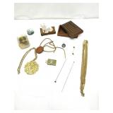 Vintage Items,Costume Jewlery,Wood Box,Hat Pins Vintage Items,Costume Jewlery,Wood Box,Hat Pins