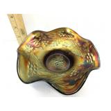 Holly & Berry Carnival Glass Dish Holly & Berry Carnival Glass Dish