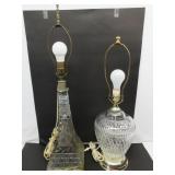 Mid Century Glass Lamps Some Chips Mid Century Glass Lamps Some Chips