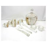 Antique Glass Punch Bowl Set Antique Glass Punch Bowl Set