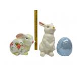 Ceramic Easter Bunnies W/Egg Ceramic Easter Bunnies W/Egg