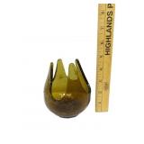 Brown Crackled Glass Vase Brown Crackled Glass Vase