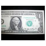 $1 2006 Fr#1933F Ser# F30522163B GEM NEW