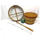 Wood Wheel,Apple Basket
