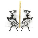 Metal Reindeer Candle Holders
