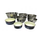 Various Size Stainless Bowls,3 Enamel Bowls