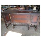 Antique Buffet w/Wheels: Some Damage 66"x31"x28"